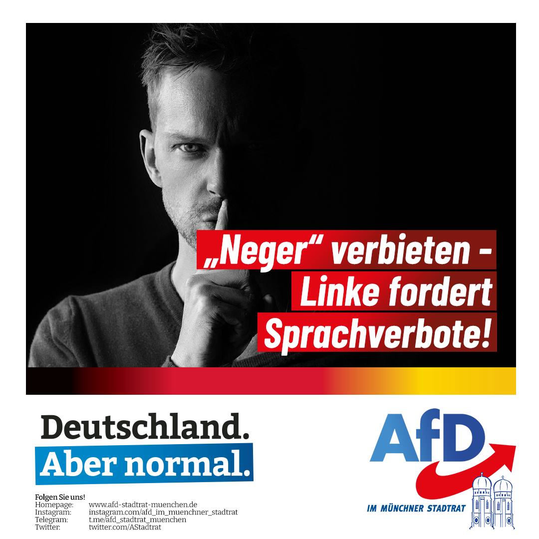 "Neger" verbieten Linke fordert Sprachverbote! AfDGruppe im Stadtrat der LH München