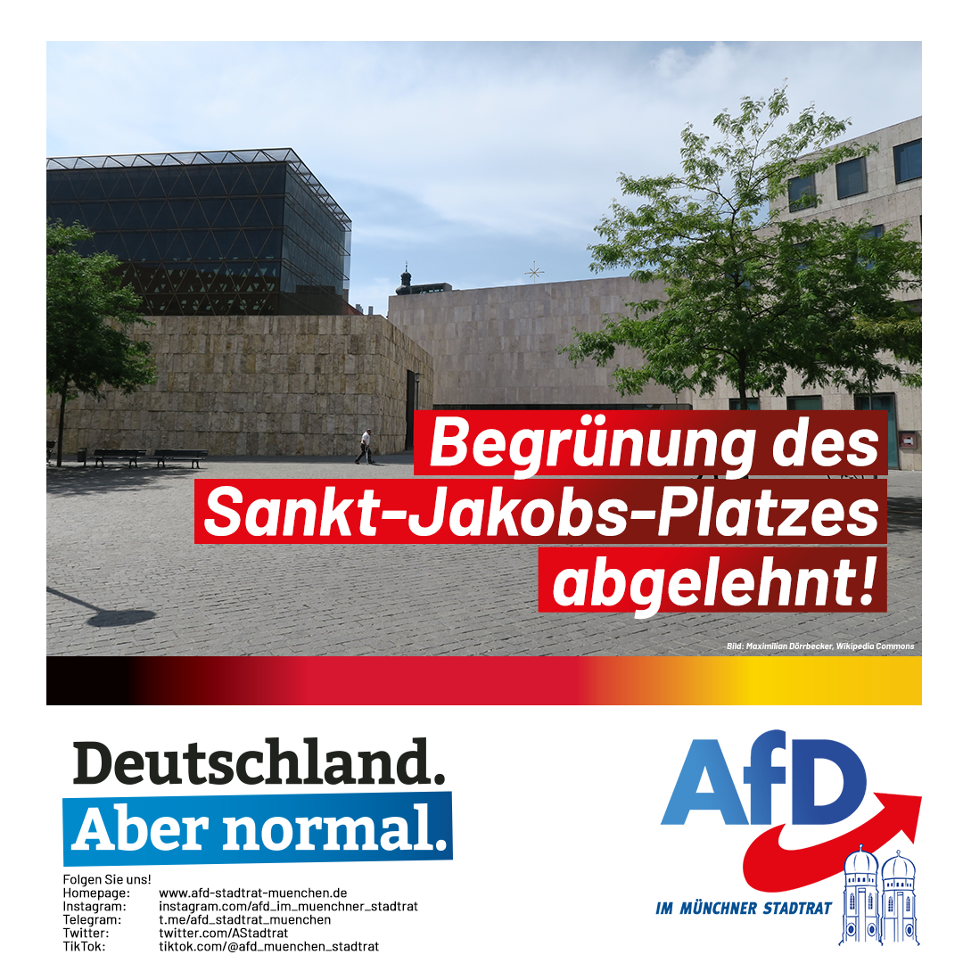 Begrünung des SanktJakobsPlatzes abgelehnt! AfDGruppe im